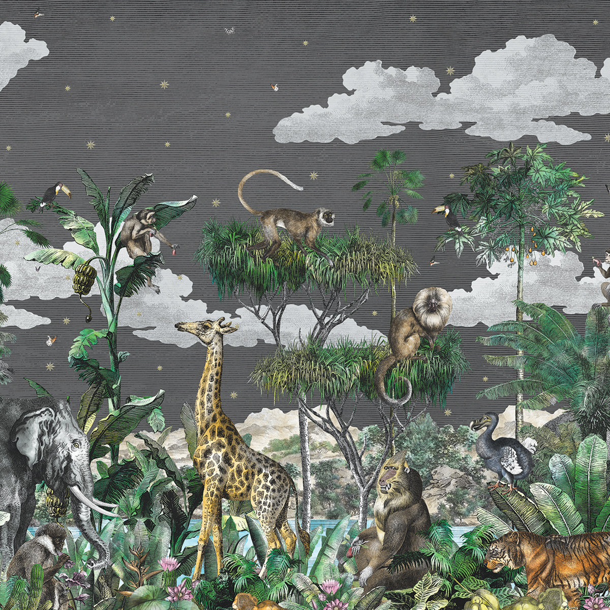 ETCHED SAFARI Wallpaper
