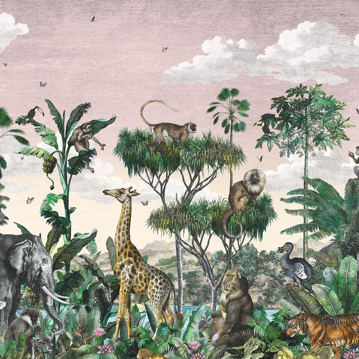 ETCHED SAFARI Wallpaper