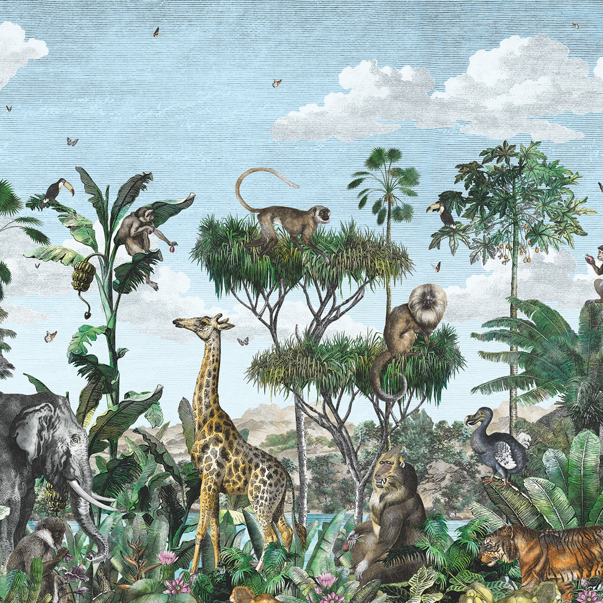 ETCHED SAFARI Wallpaper
