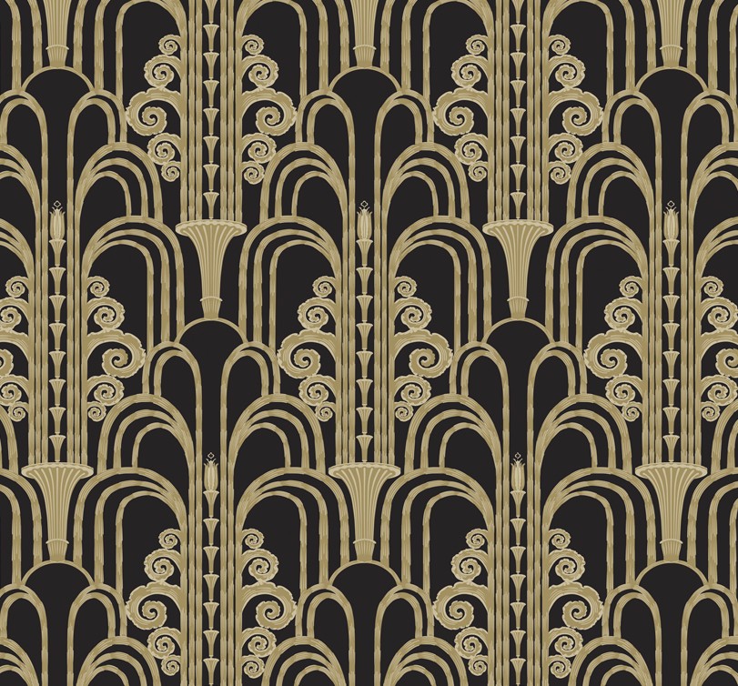 Art Deco Black and Gold Wallpaper